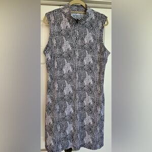 IBKUL sleeveless black and white reptile print golf or active Dress